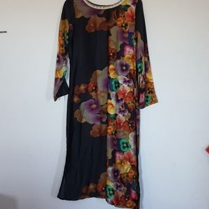 Georgete silk pakistani shirt with lawn trouser